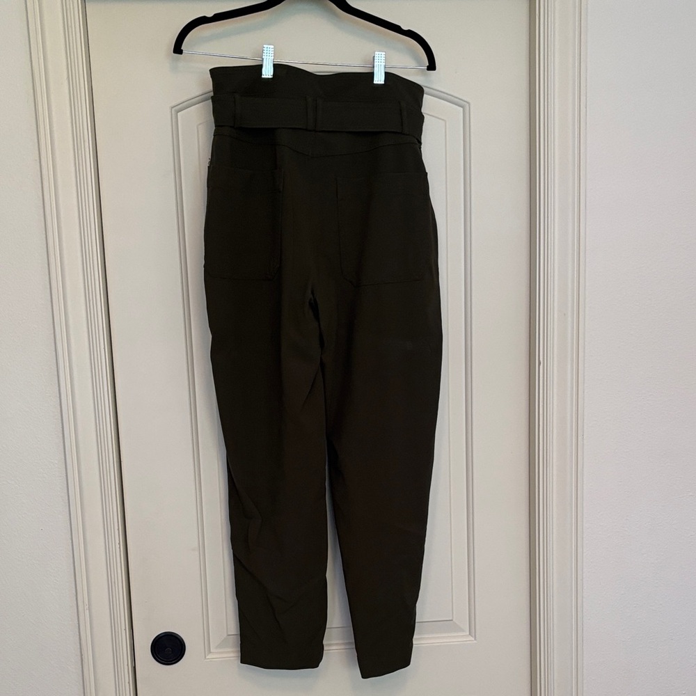 Banana Republic Dark Olive Belted Trousers (“Refined Utility Pant”) - Picture 3 of 5